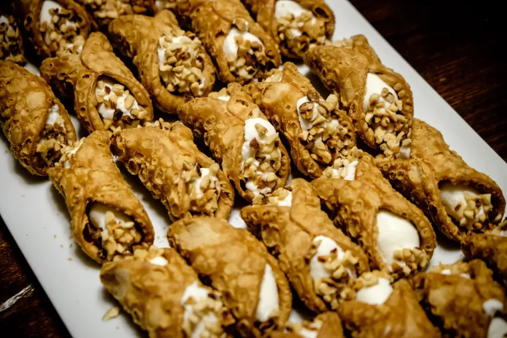 Buffet of small pastries