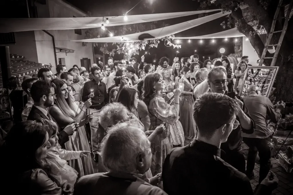 Guests during the cutting of the wedding cake